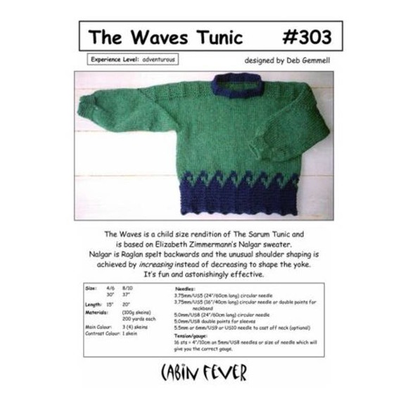 New Deb Gemmell Cabin Fever 303 Waves Tunic Pullover Sweater Knitting Pattern - Picture 2 of 2
